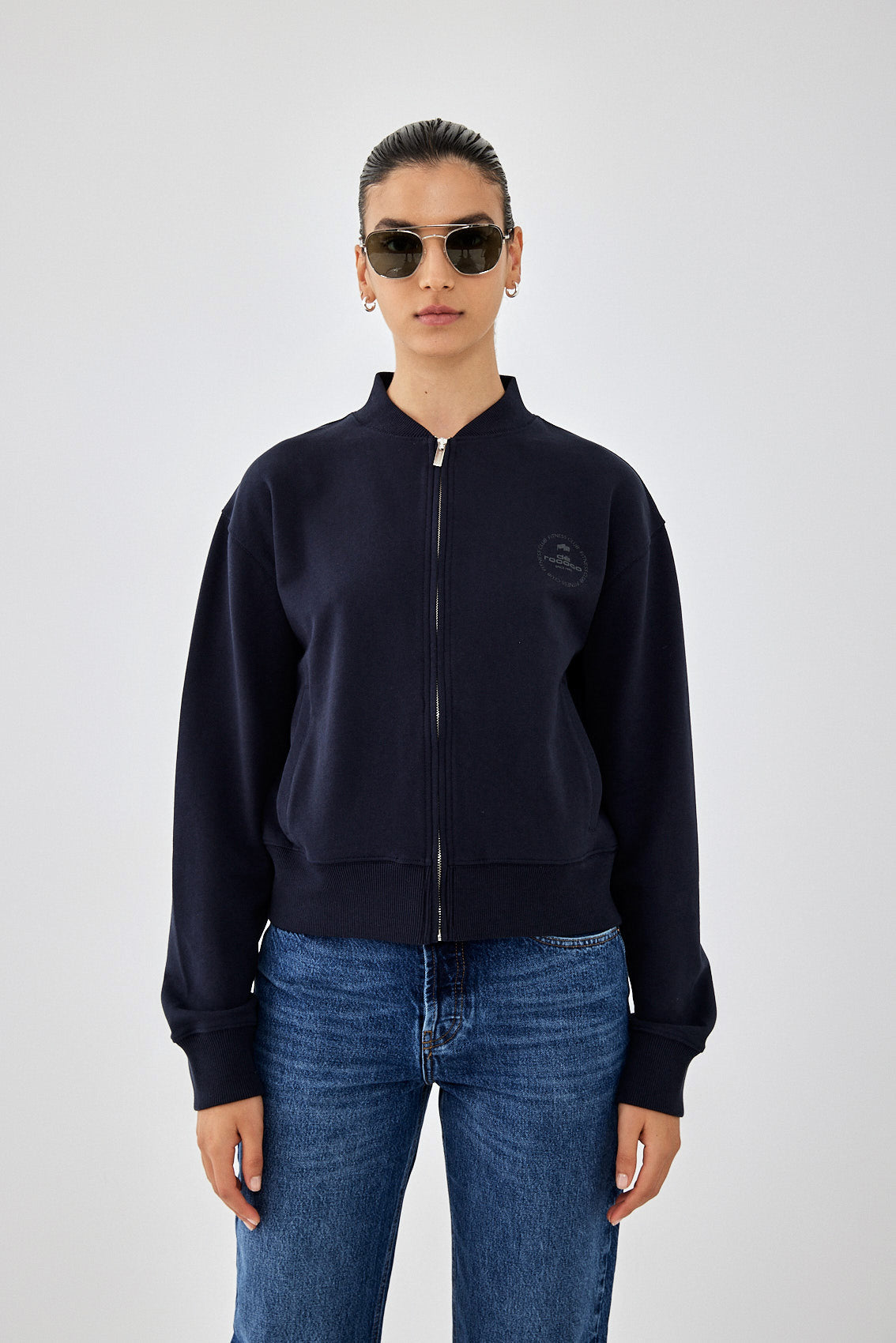 Cropped Zipped Sweatshirt - Dé Rococo