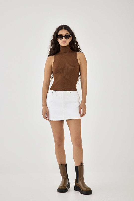 Glitter Ribbed Turtleneck Top - Dé Rococo