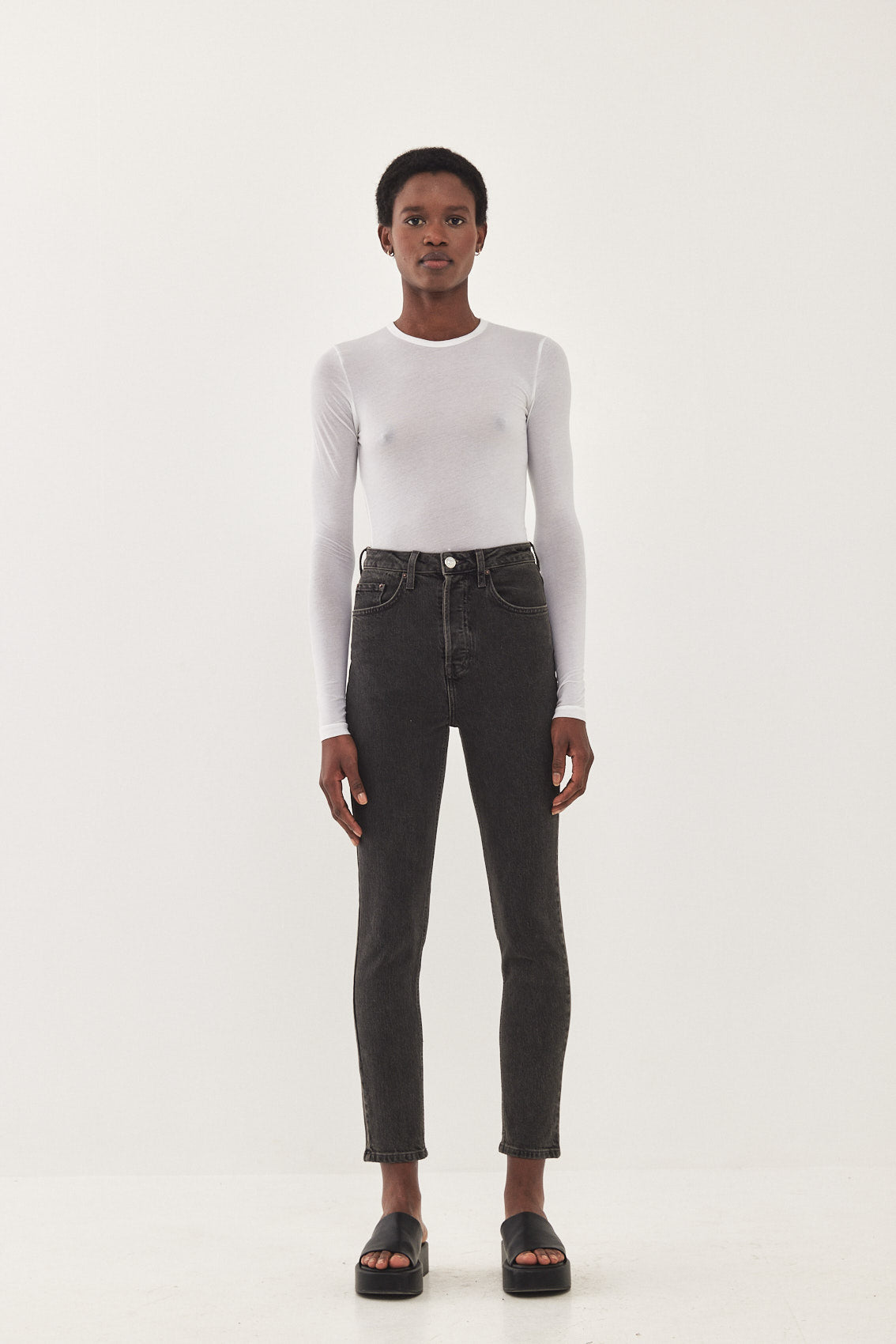 No.4 High Waist Slim Cropped Denim - Dé Rococo