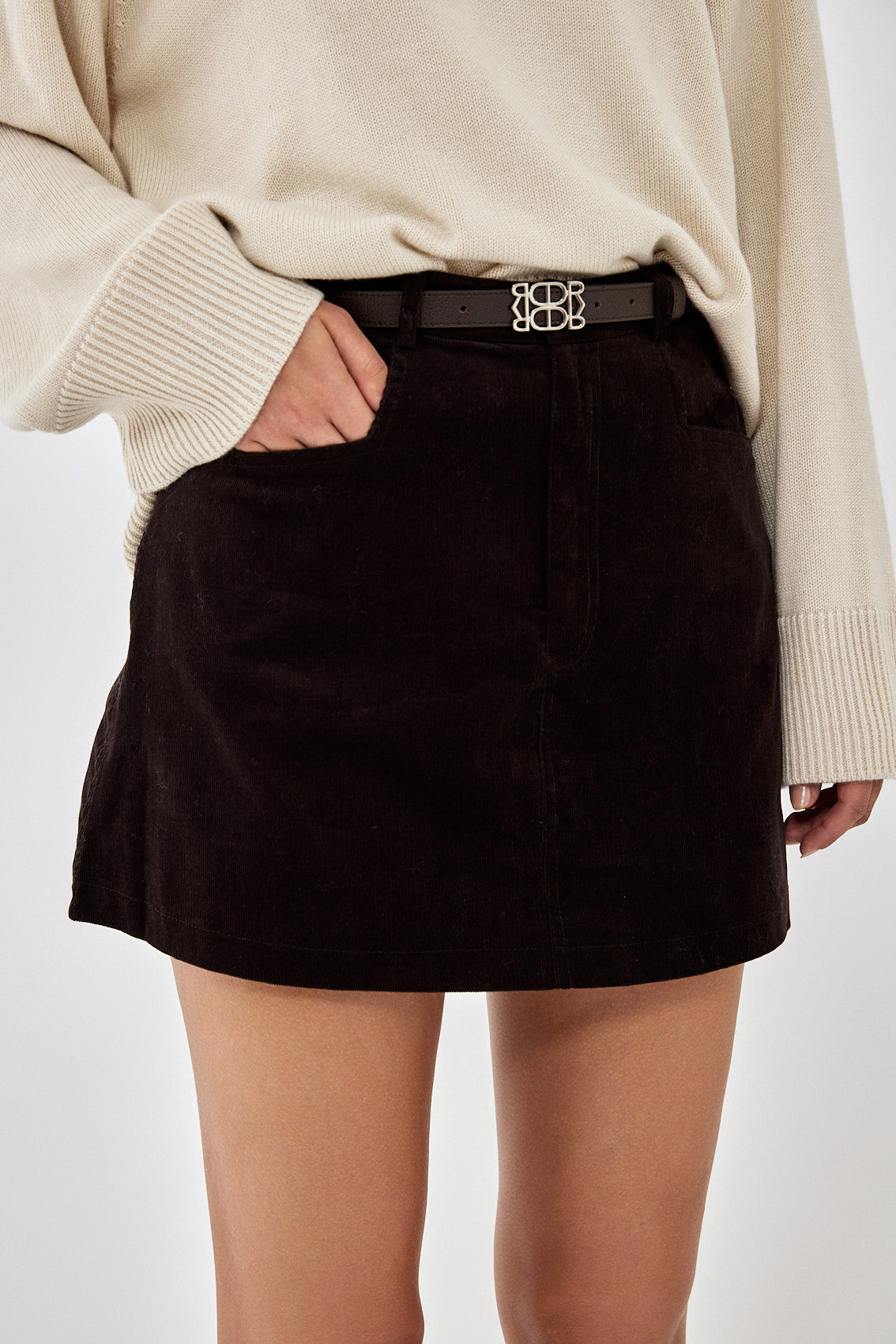 Corduroy A Line Mini Skirt - Dé Rococo