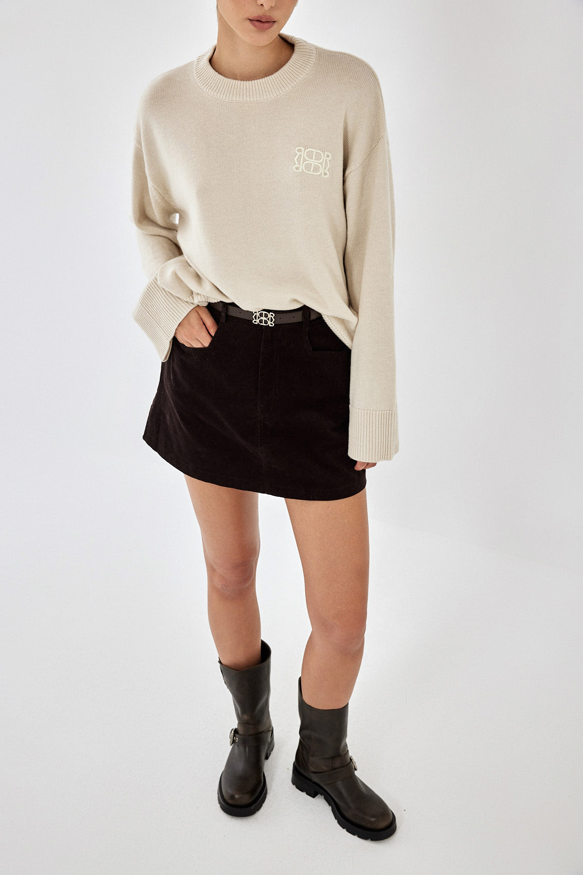 Corduroy A Line Mini Skirt - Dé Rococo