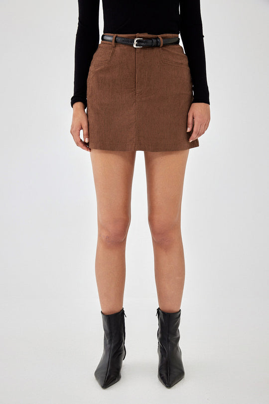 Corduroy A Line Mini Skirt - Dé Rococo