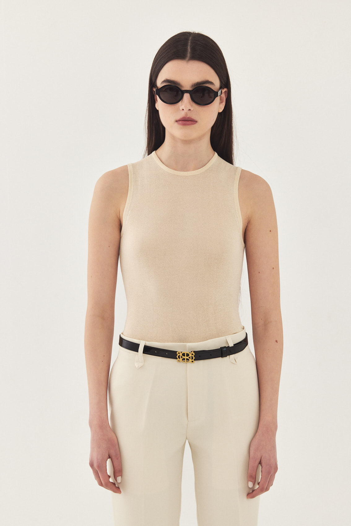 Sheer Knitted Muscle T - Dé Rococo
