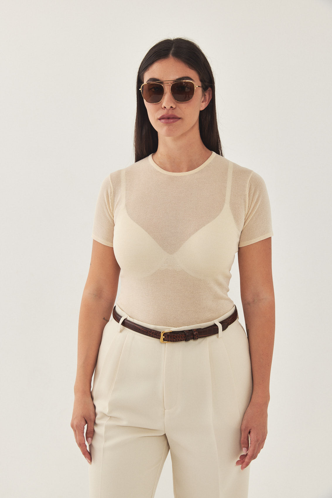 Sheer Knitted T Shirt - Dé Rococo