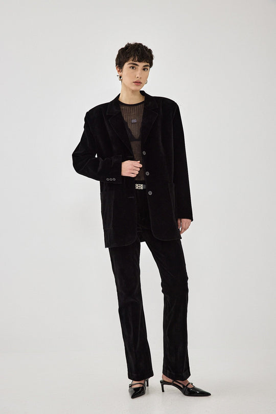 Oversized Rigid Velvet Blazer - Dé Rococo