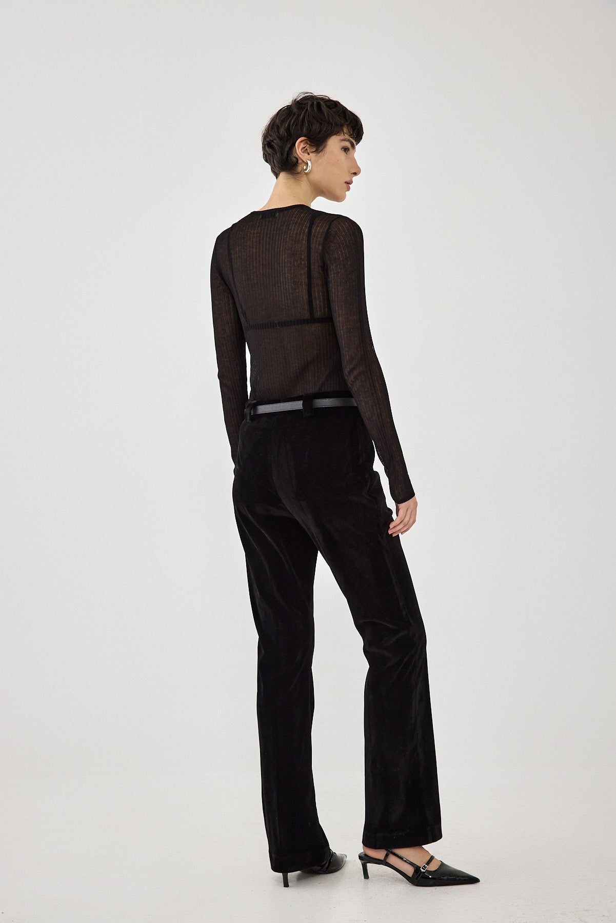 Rigid Velvet Bootcut Pants - Dé Rococo