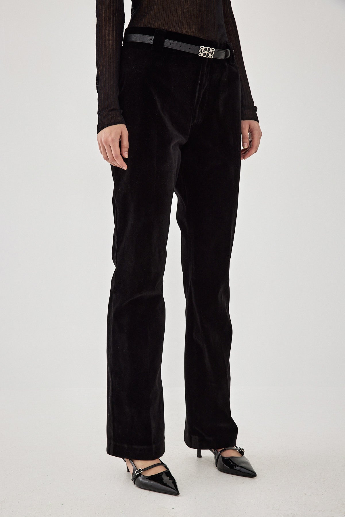 Rigid Velvet Bootcut Pants - Dé Rococo