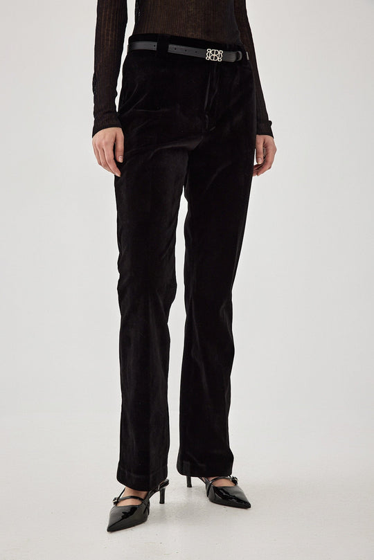 Rigid Velvet Bootcut Pants - Dé Rococo