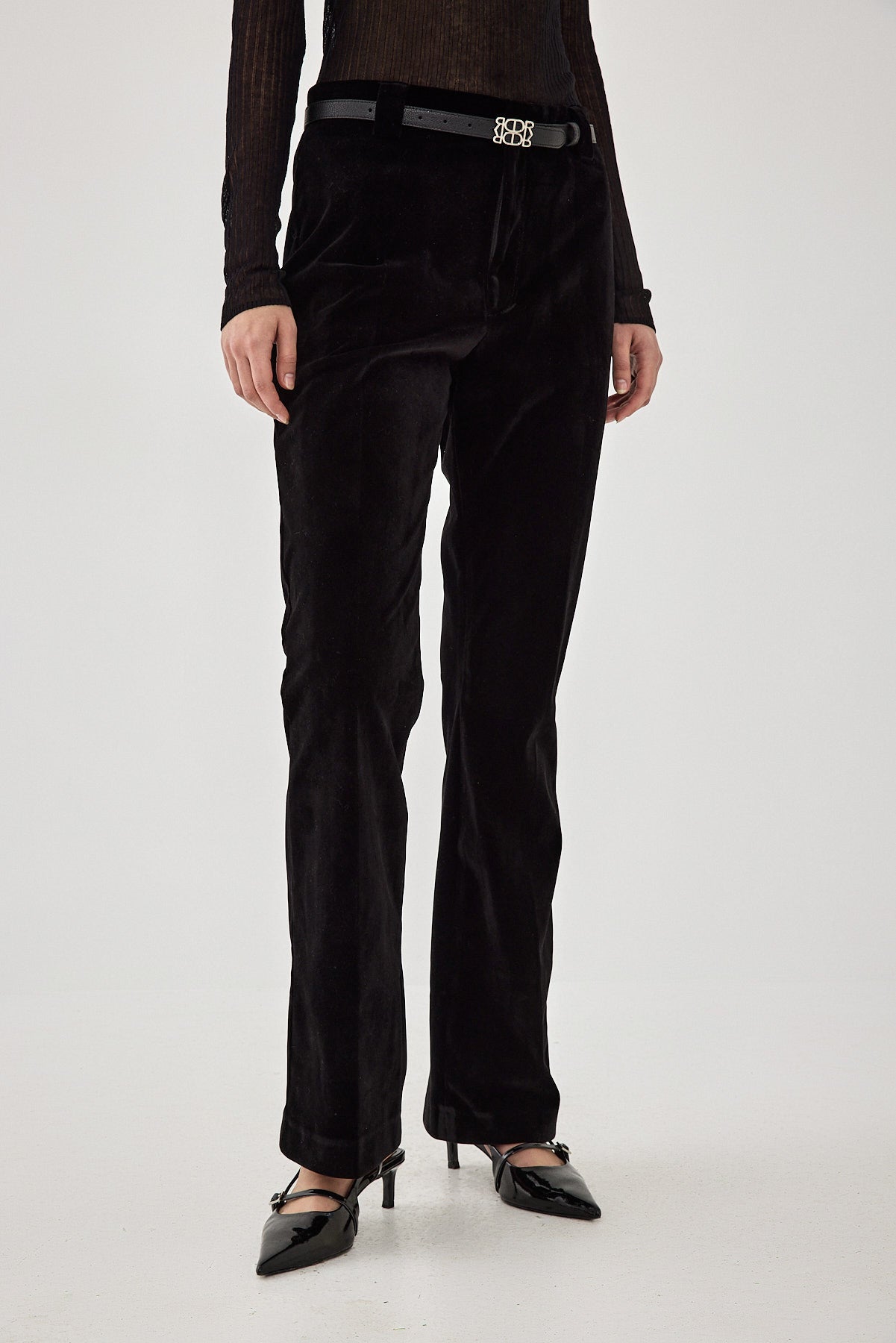 Rigid Velvet Bootcut Pants - Dé Rococo
