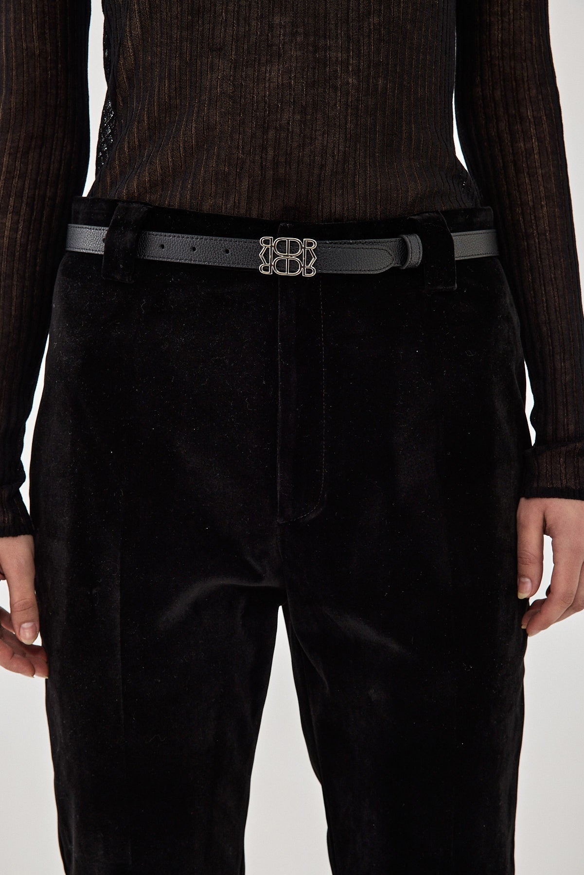 Rigid Velvet Bootcut Pants - Dé Rococo