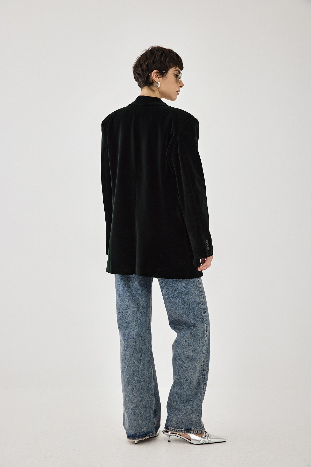 Oversized Rigid Velvet Blazer - Dé Rococo