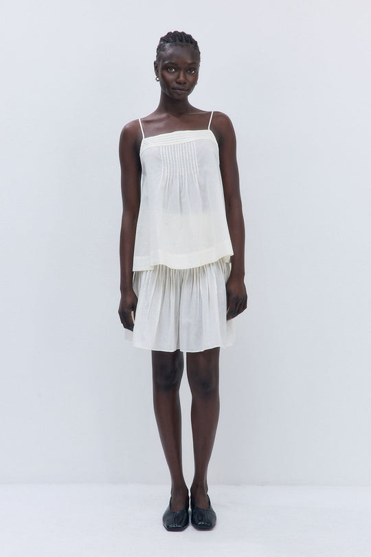 Semi Sheer Pleated Midi Skirt