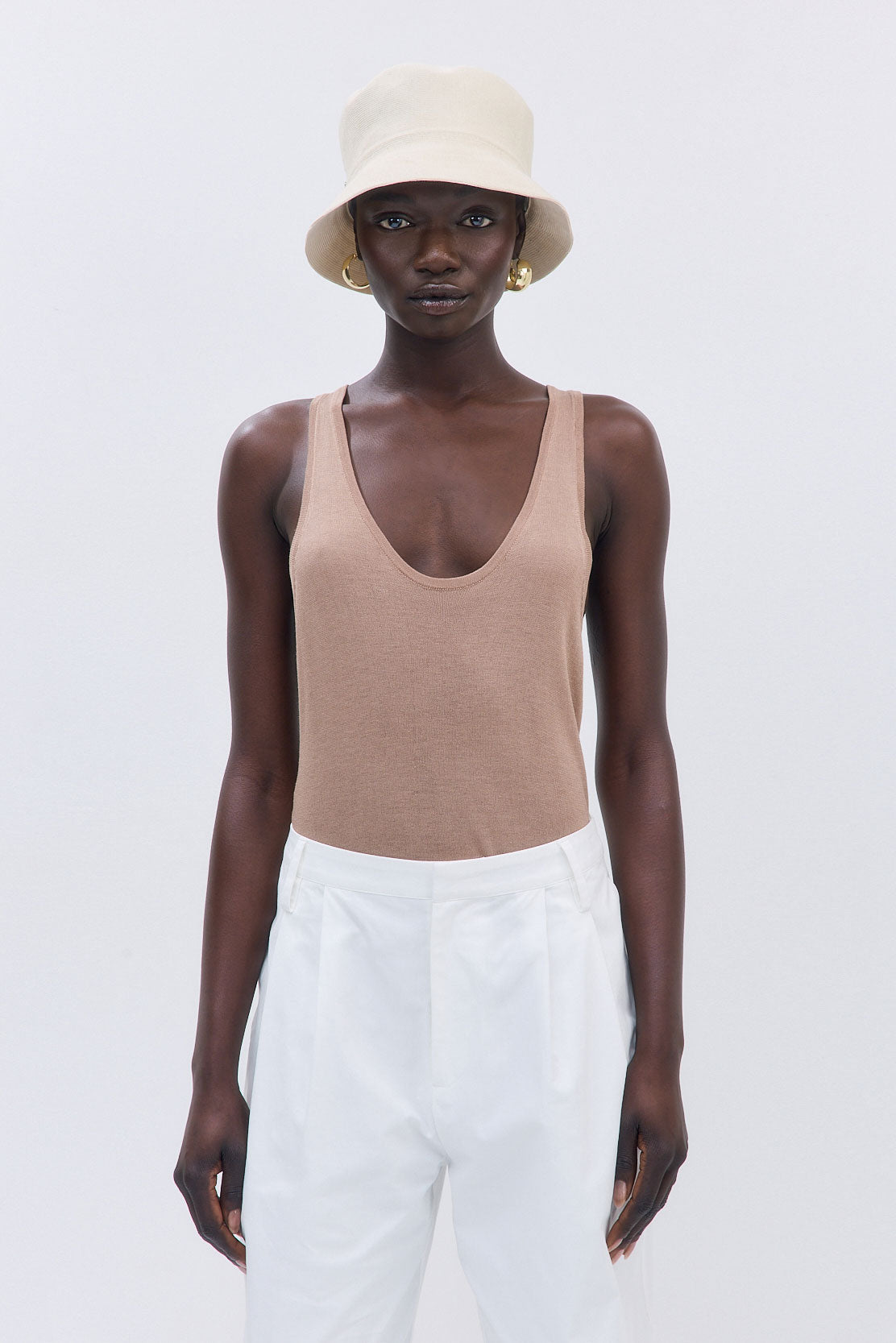 Semi Sheer Deep Scoop Tank