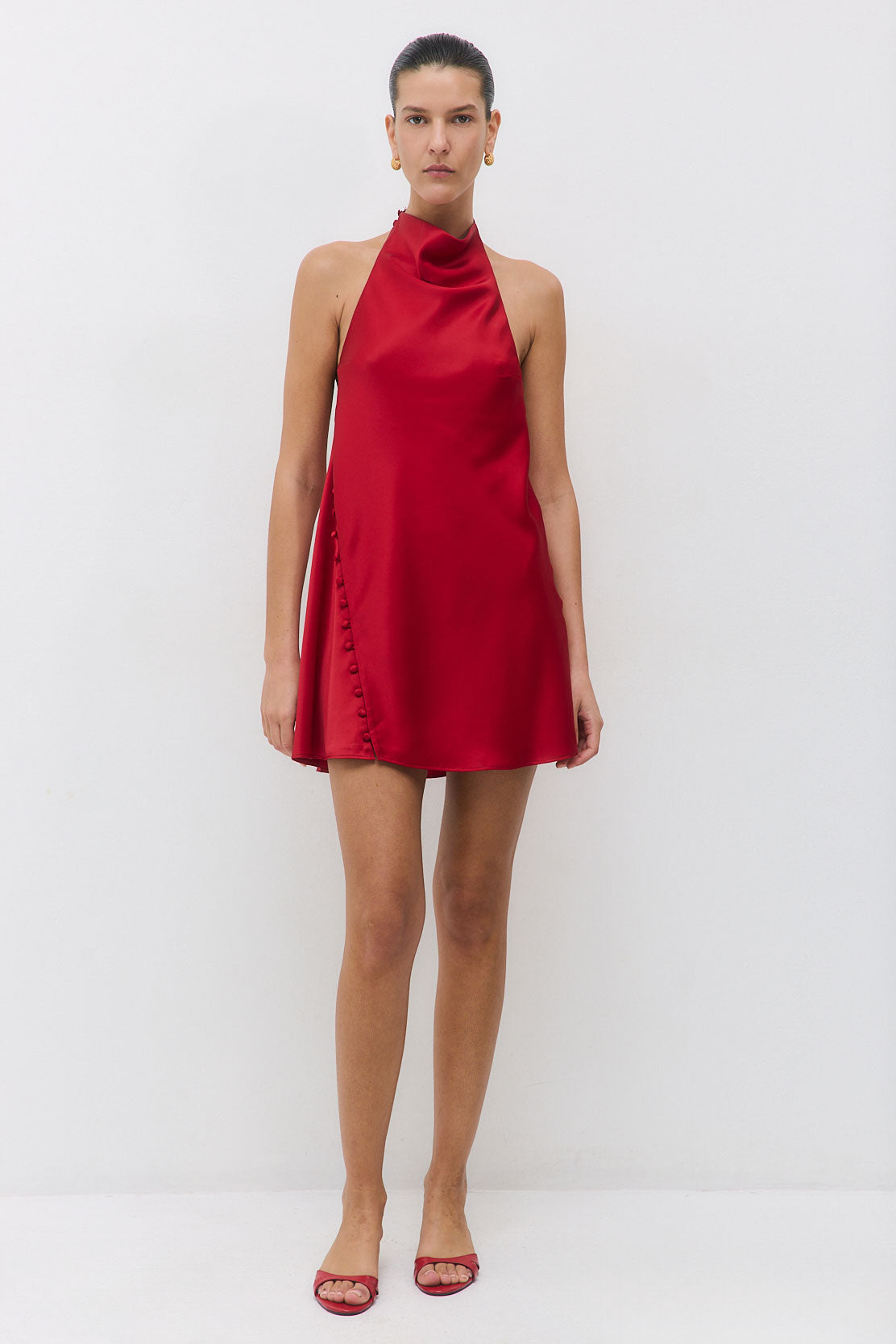 Satin Drape Mini Dress