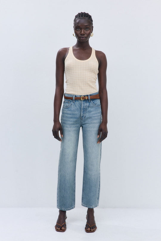 No.5| High Waist Straight Cropped Denim