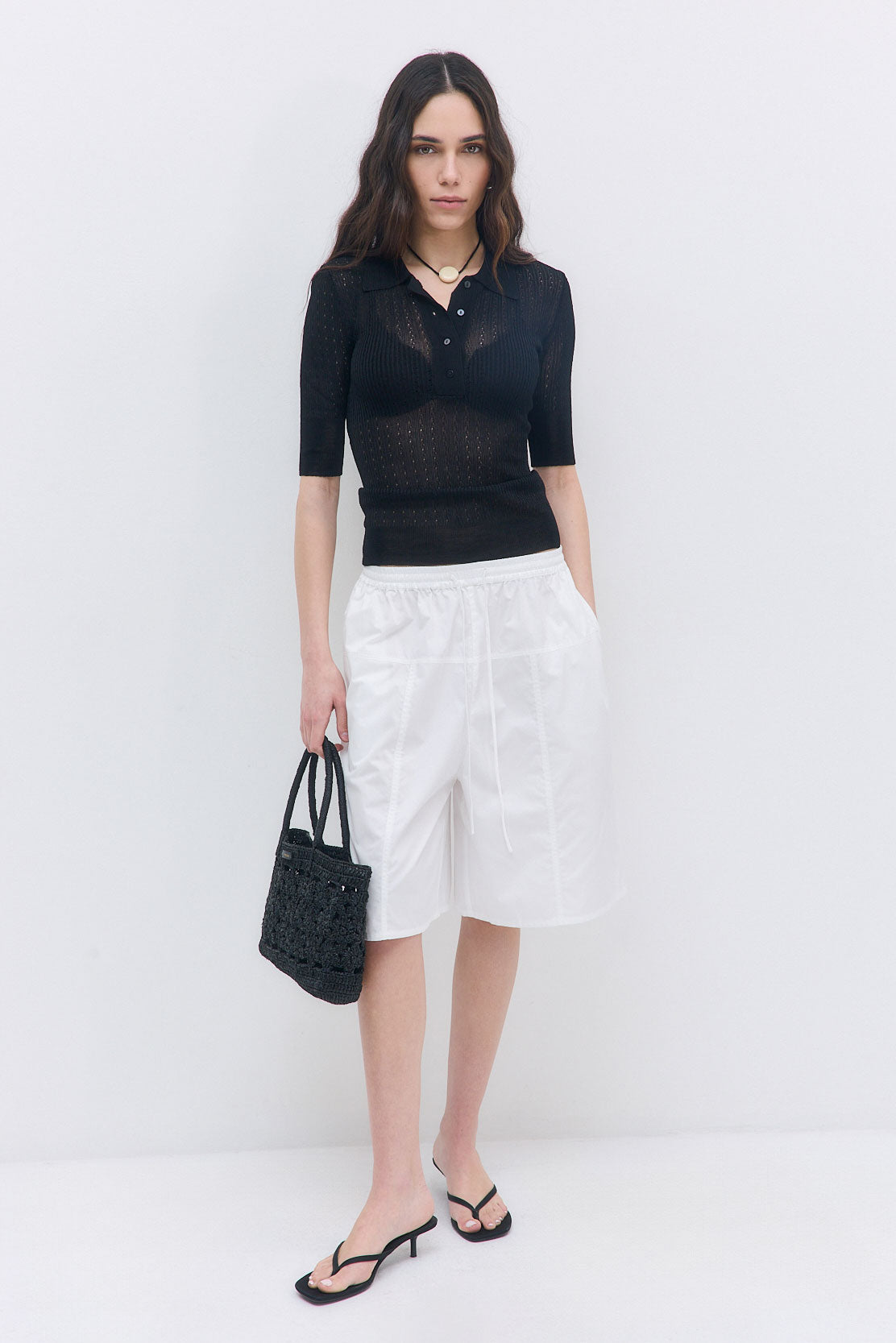 Sheer Crochet Polo