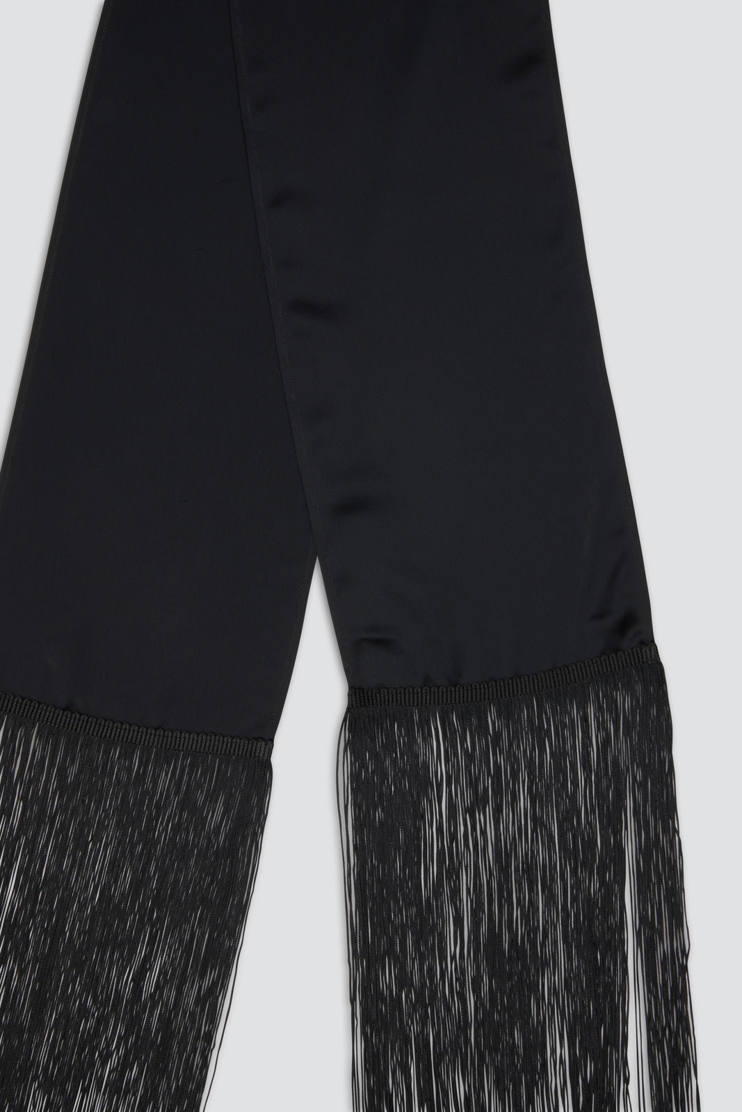 Skinny Satin Fringe Scarf