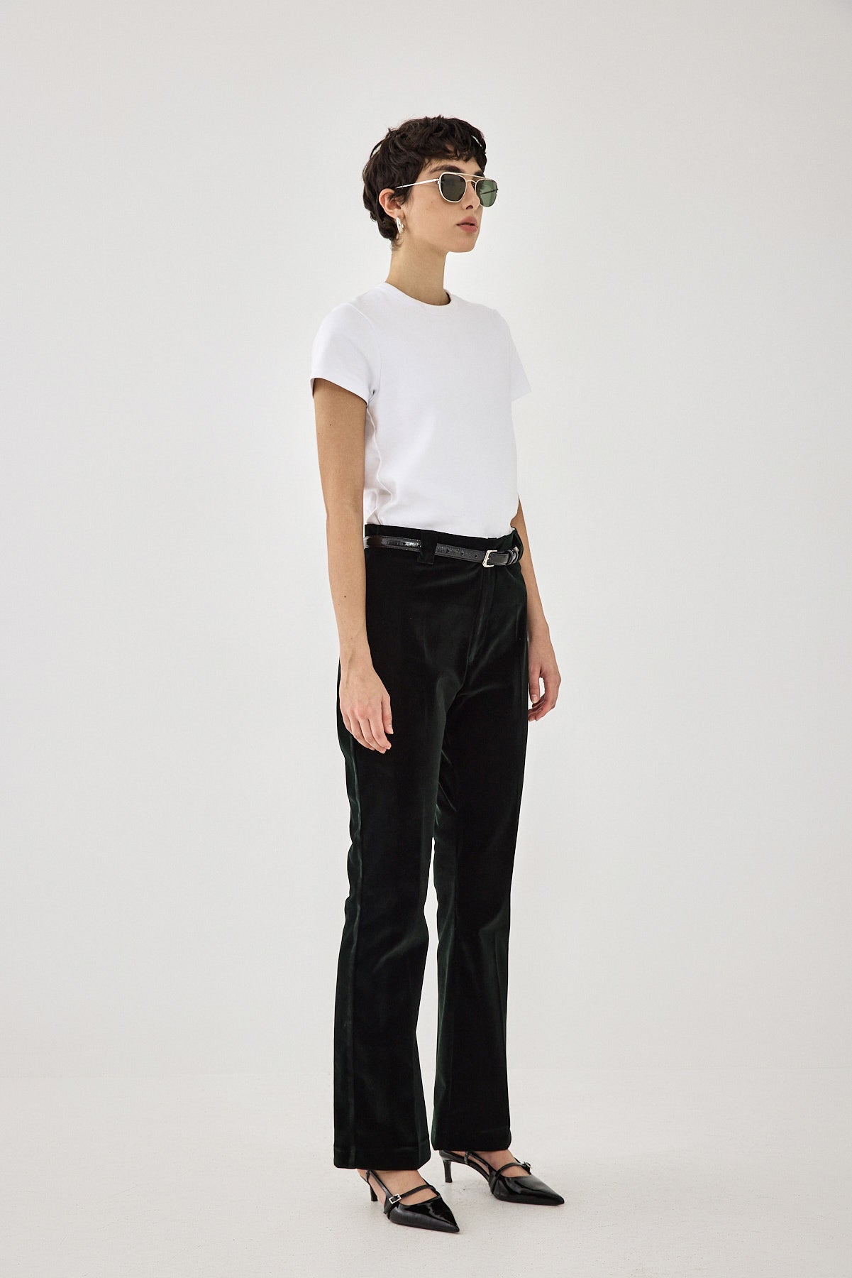 Rigid Velvet Bootcut Pants - Dé Rococo