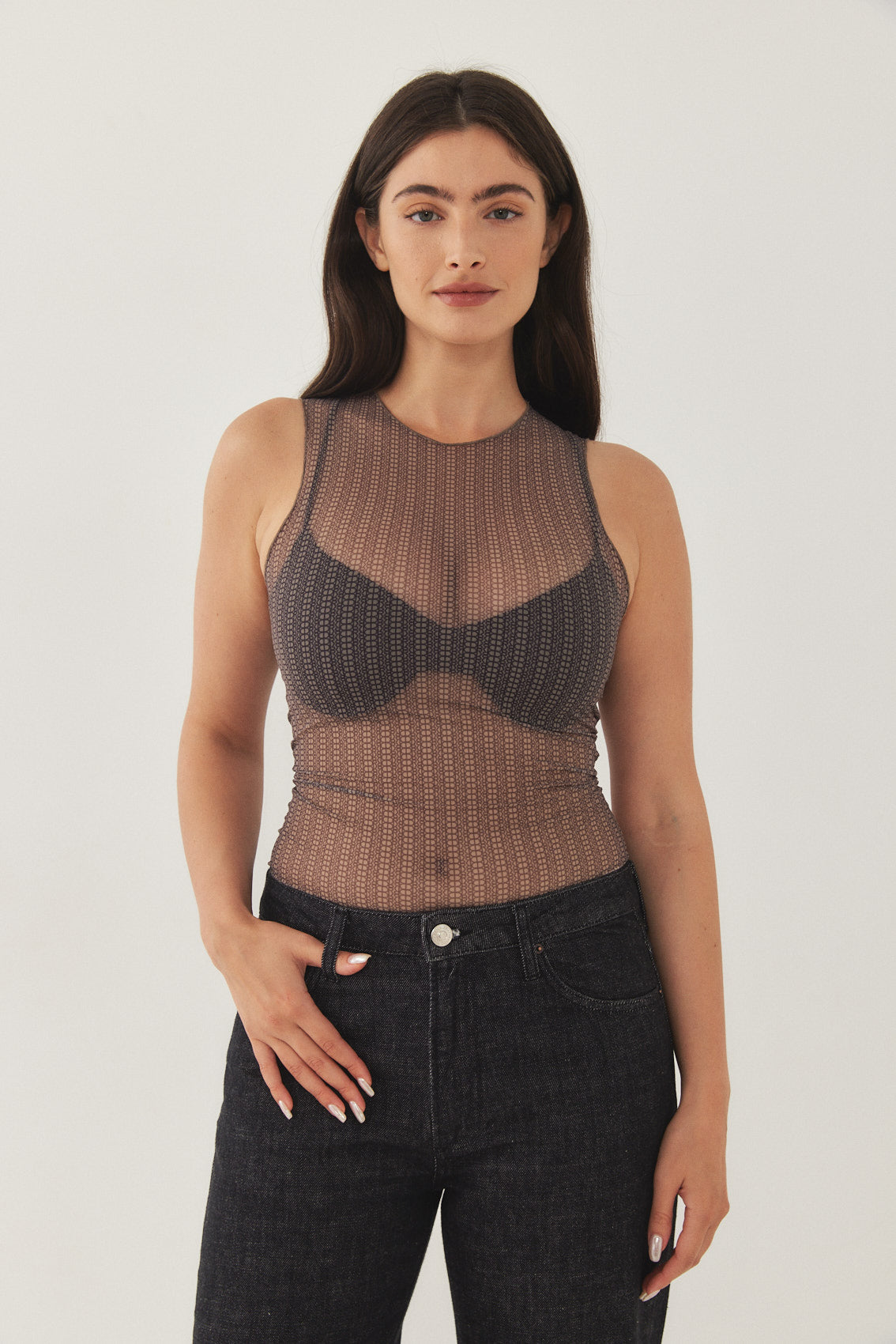 DR Logo Mesh Muscle T - Dé Rococo