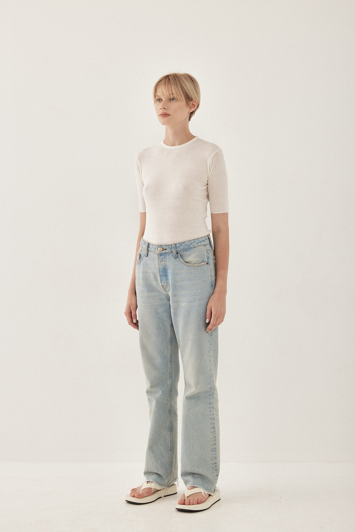 Knitted Mid Sleeve T Shirt - Dé Rococo