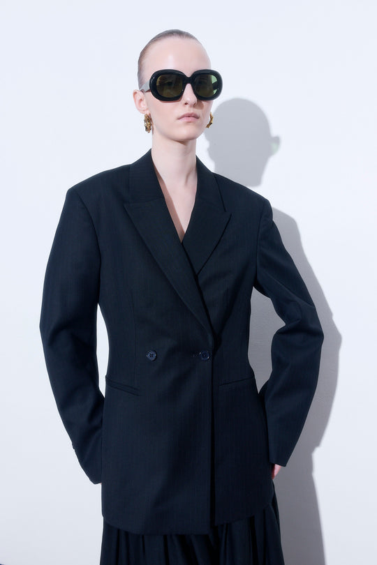 Pin Striped Tailored Hourglass Jacket