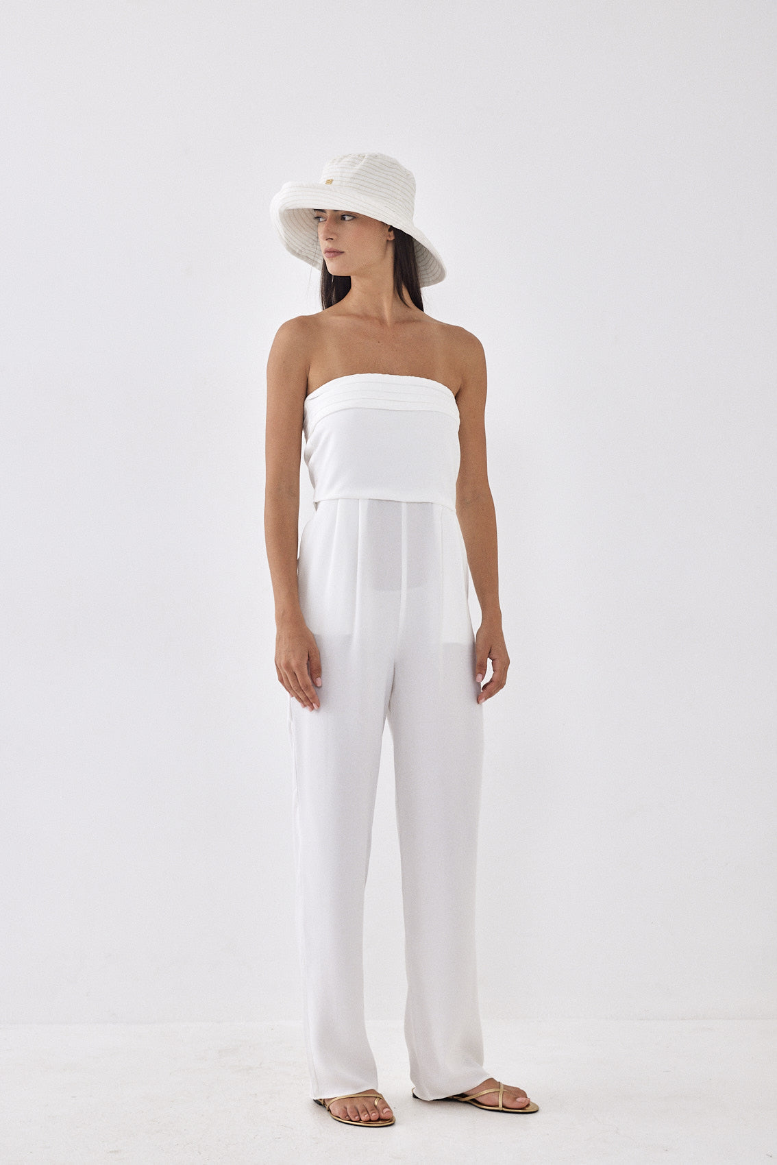 Strapless Pleat Detail Jumpsuit - Dé Rococo