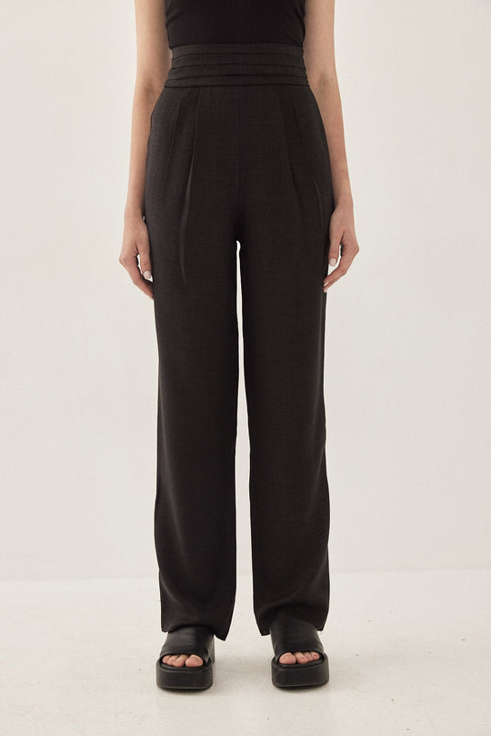 High Waisted Pleated Trousers - Dé Rococo