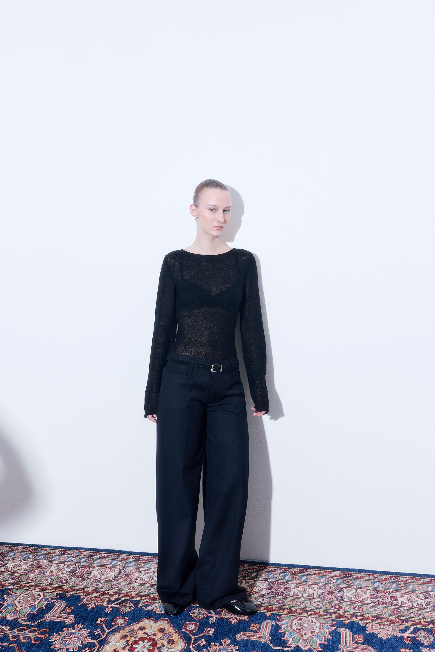 Sheer Boat Neck Long Sleeve