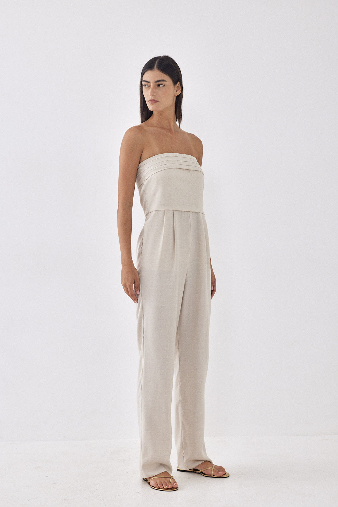 Strapless Pleat Detail Jumpsuit - Dé Rococo