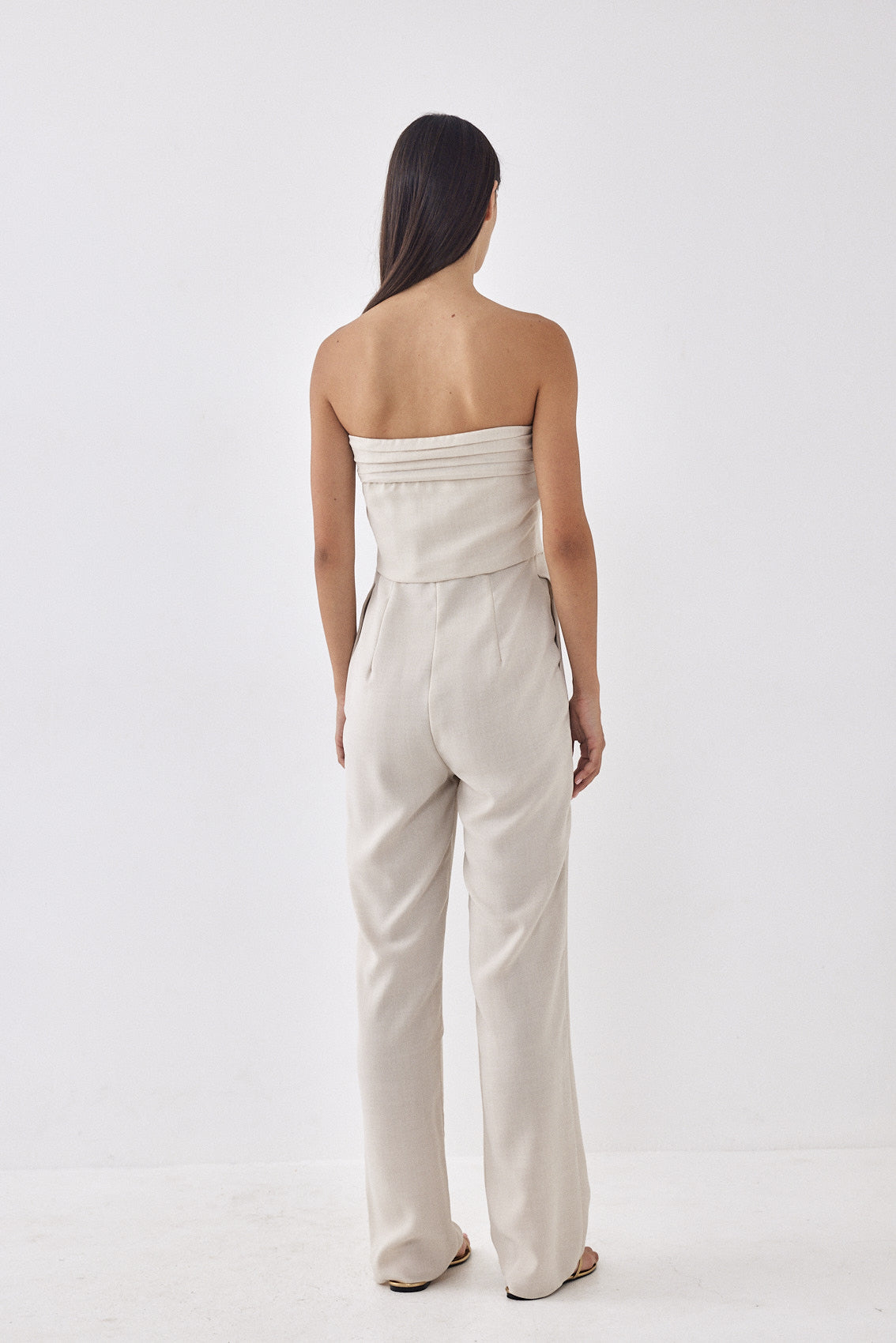 Strapless Pleat Detail Jumpsuit - Dé Rococo