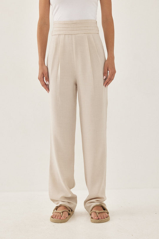 High Waisted Pleated Trousers - Dé Rococo