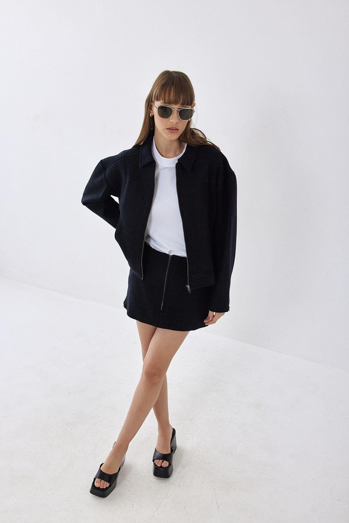 Zipped A Line Mini Skirt - Dé Rococo