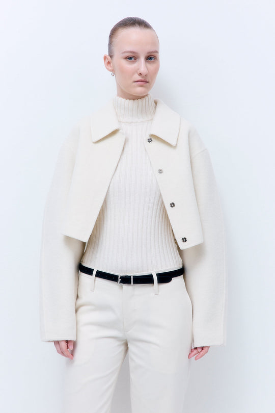 Double Wool Cropped Jacket