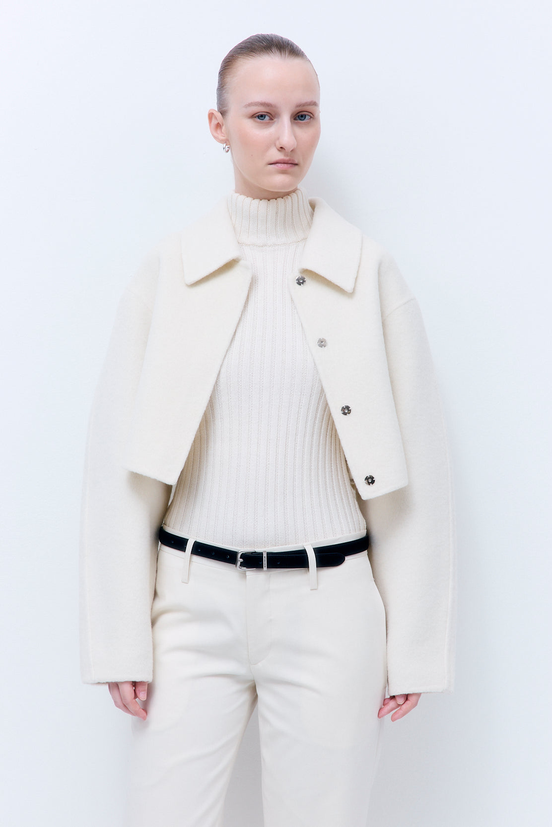 Double Wool Cropped Jacket