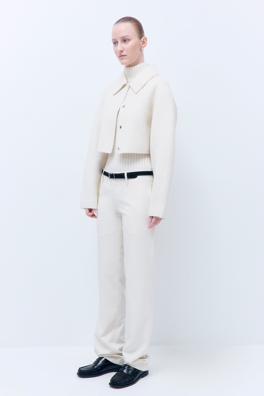 Double Wool Cropped Jacket