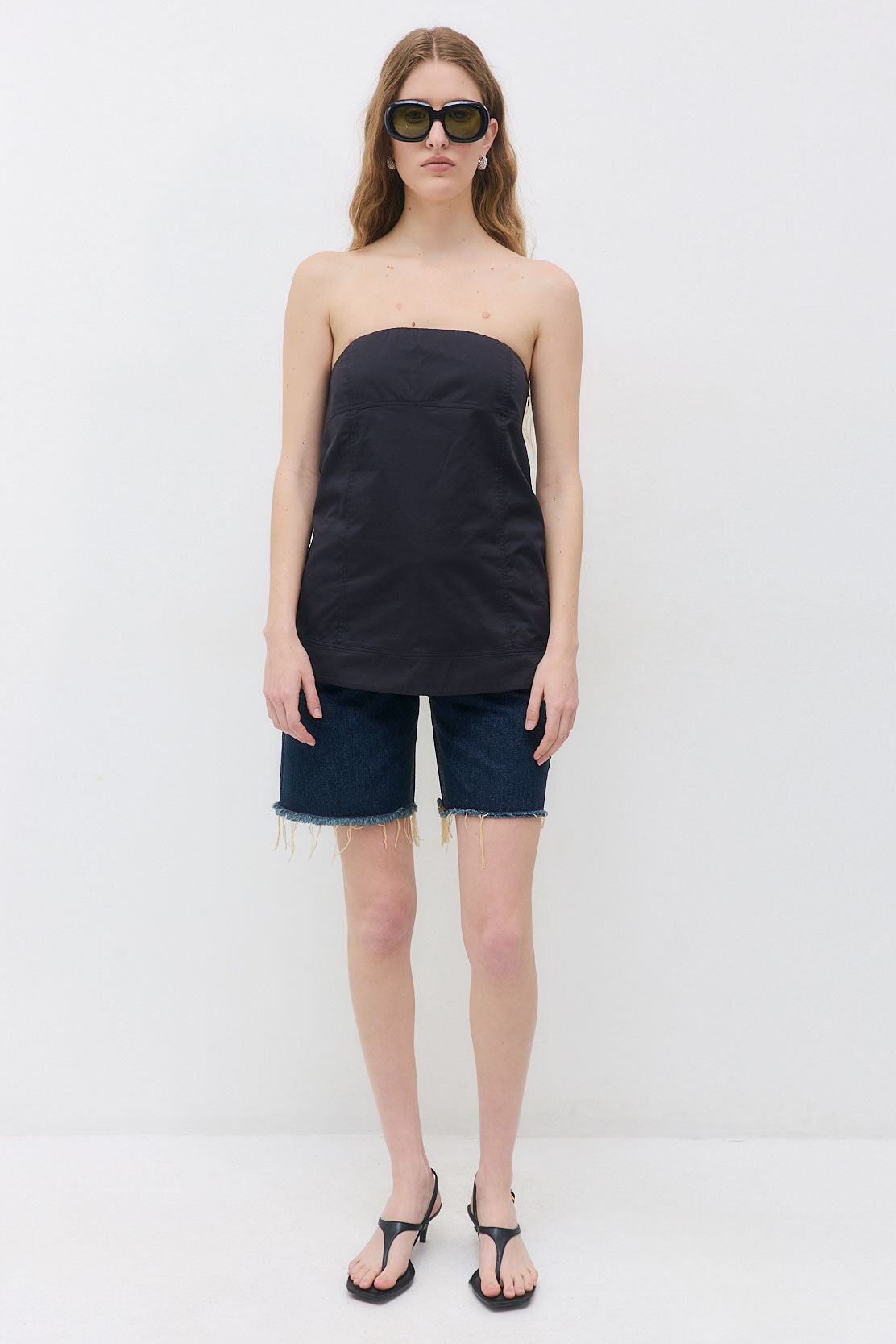 Strapless Poplin Top