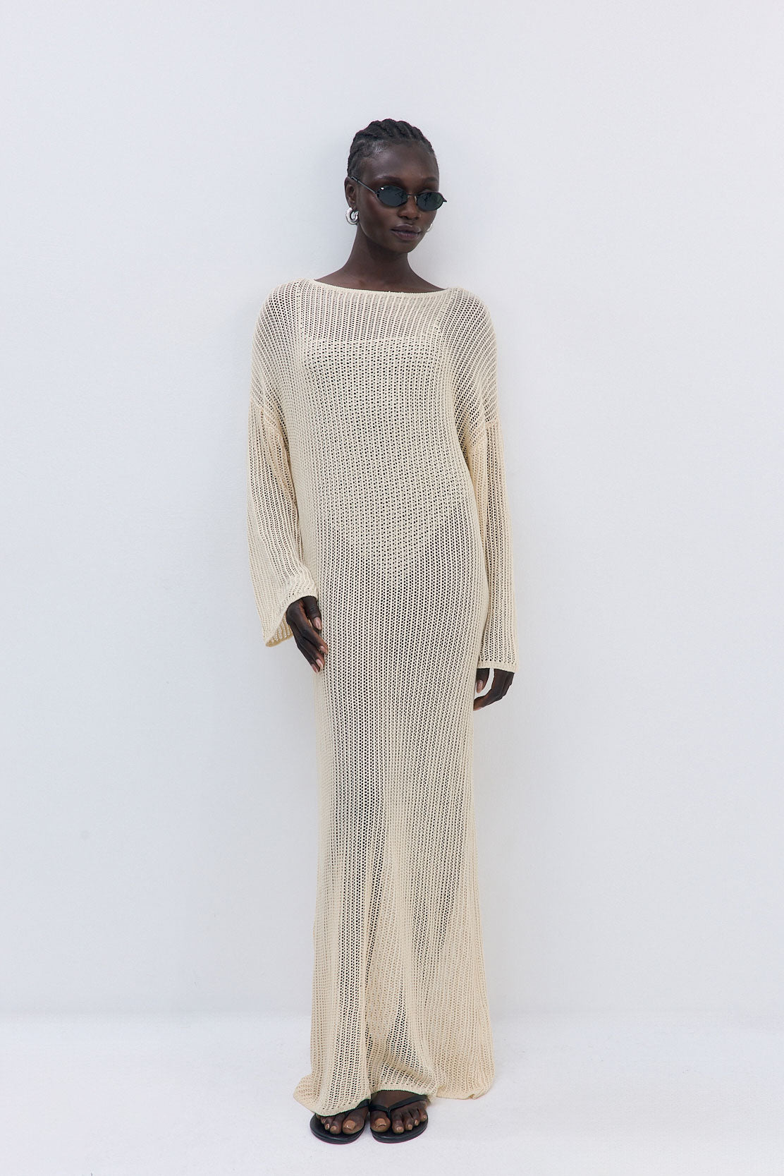 Long Sleeve Crochet Maxi Dress