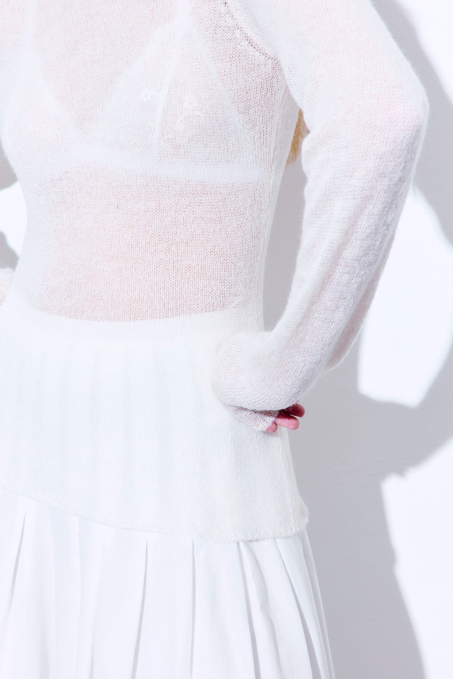 Sheer Boat Neck Long Sleeve