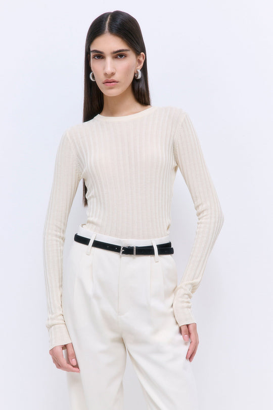 Wide Rib Crew Neck