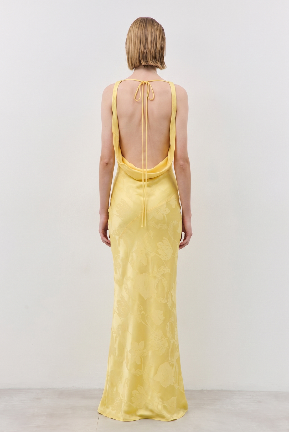 Satin Draped Back Maxi Dress D Rococo Satin Draped Back Maxi Dress D Rococo