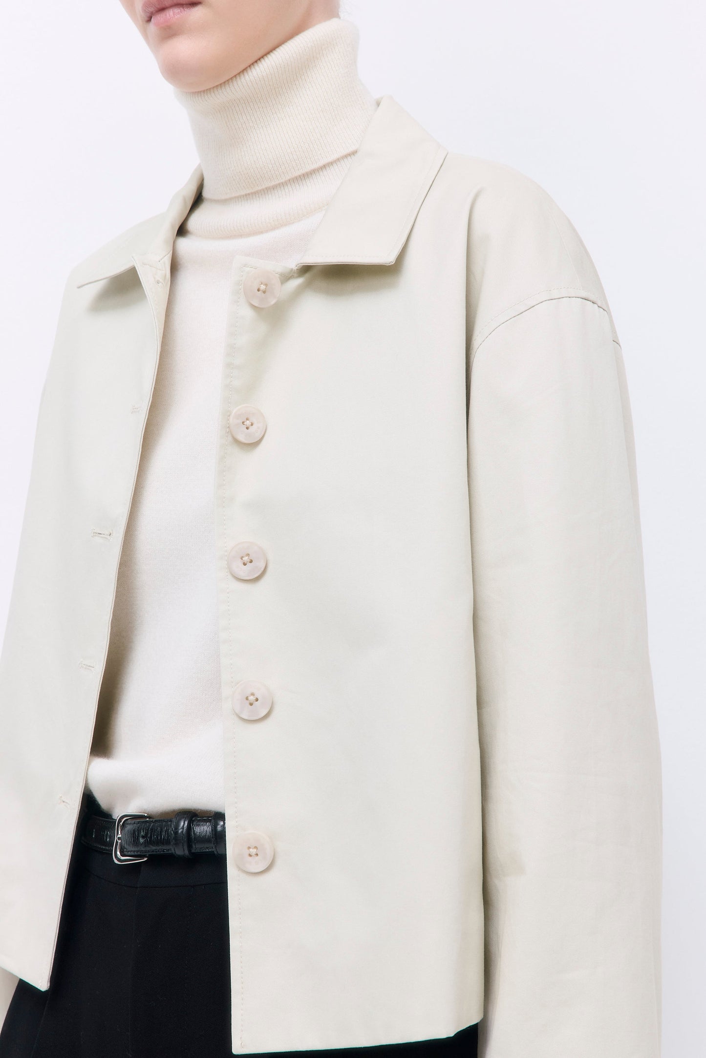 Straight Cropped Trench Coat