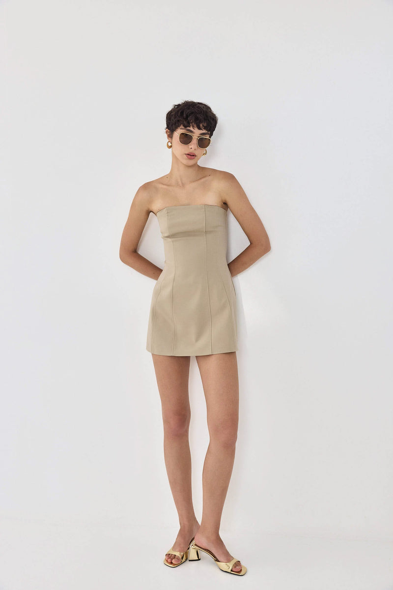 Volume Strapless Mini Dress