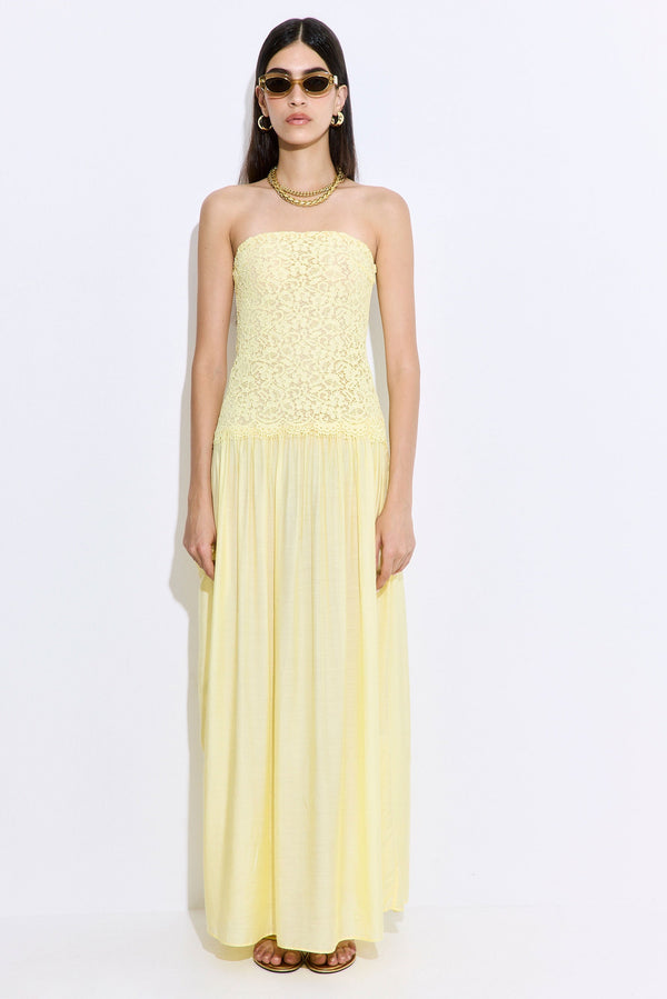 Lace Drop Waist Maxi Dress