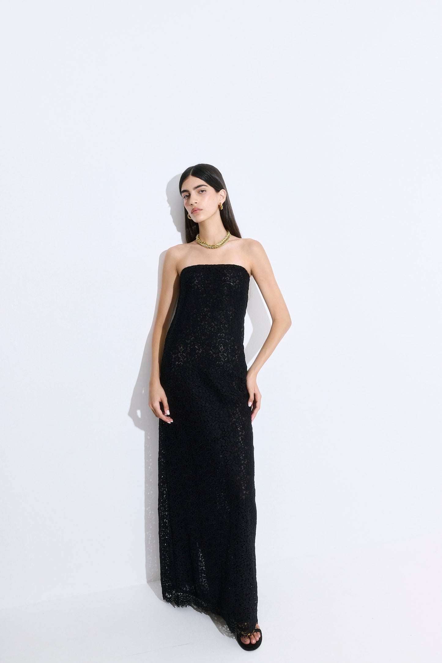 Strapless Lace Maxi Dress - Dé Rococo