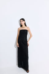 Strapless Lace Maxi Dress
