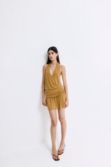 Draped Jersey Deep V Top