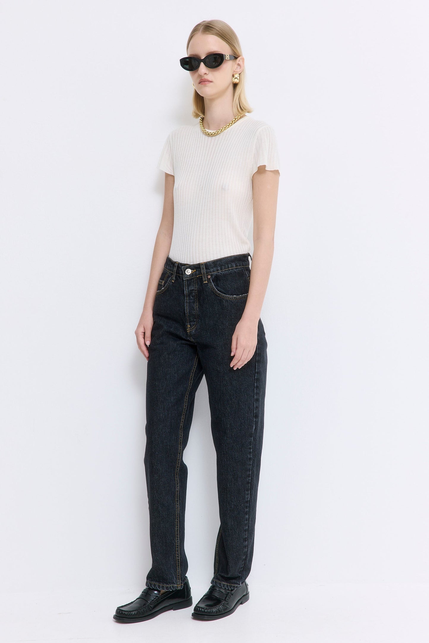 No.5| High Waist Straight Cropped Denim