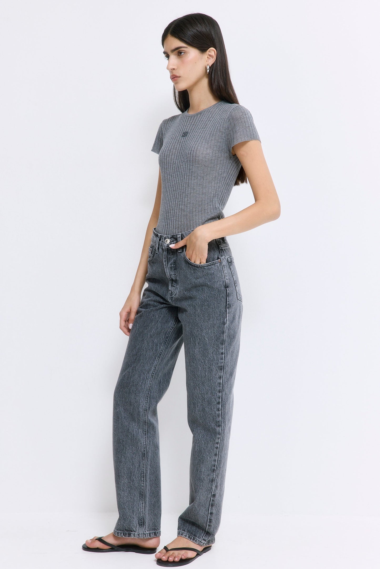 No.6| High Waisted Straight Full Length Denim