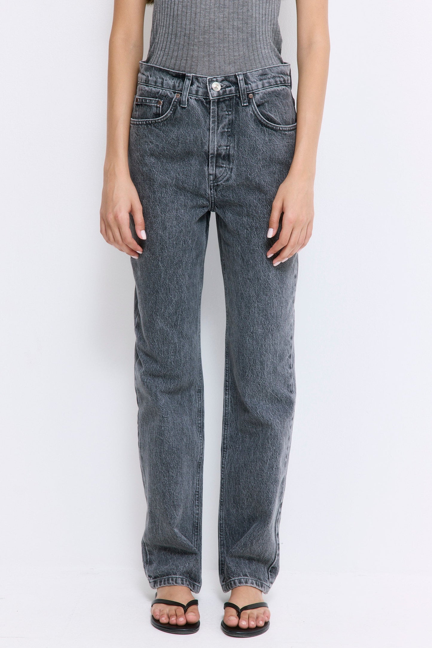 No.6| High Waisted Straight Full Length Denim