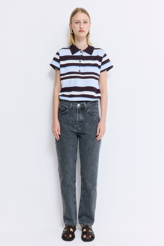 No.5| High Waist Straight Cropped Denim